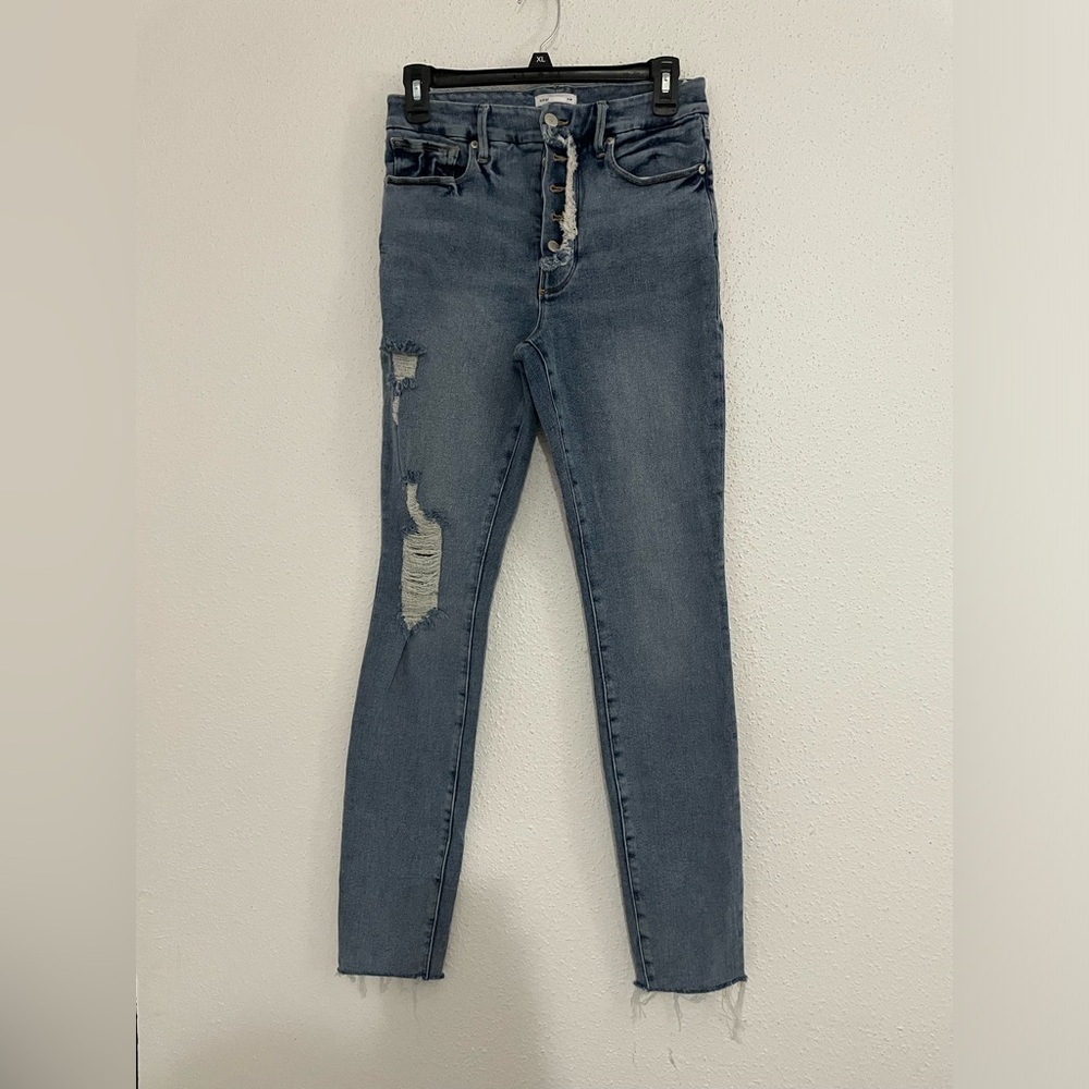Good American Good Waist Jeans GWCAWF941T INDIGO225 Size 4 Inseam 29"